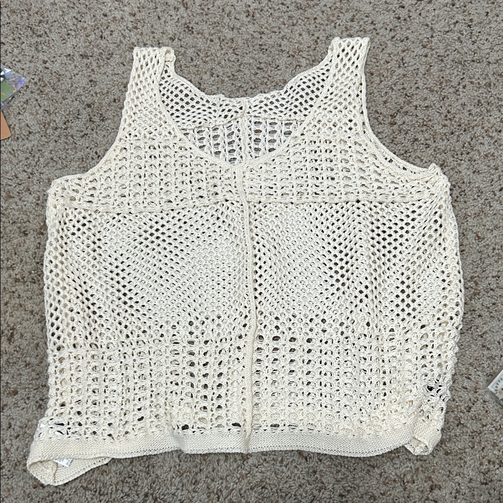 Elegant Cream Crochet Women's Top From SHEIN.